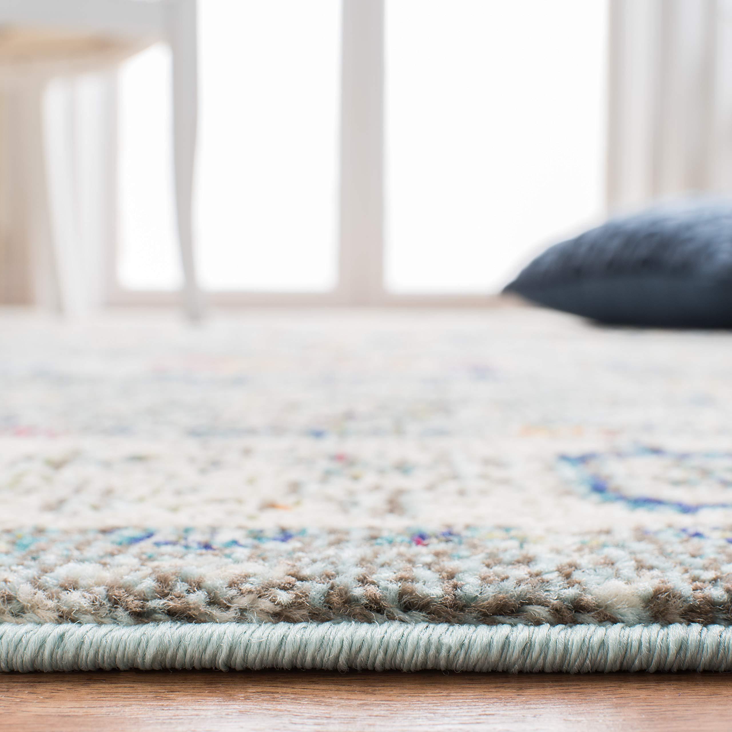 Safavieh SAFAVIEH Madison Collection Area Rug - 6' x 9', Grey & Ivory, Boho Chic Medallion Design, Non-Shedding & Easy Care, Ideal for High Traffic Areas in Living Room, Bedroom (MAD468G)