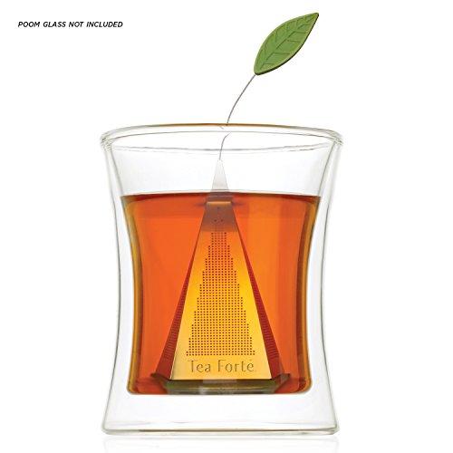 Tea Forte Tea Forte Icon Stainless Steel Loose Leaf Tea Infuser, Extra Fine Strainer with Silicone Leaf and Base