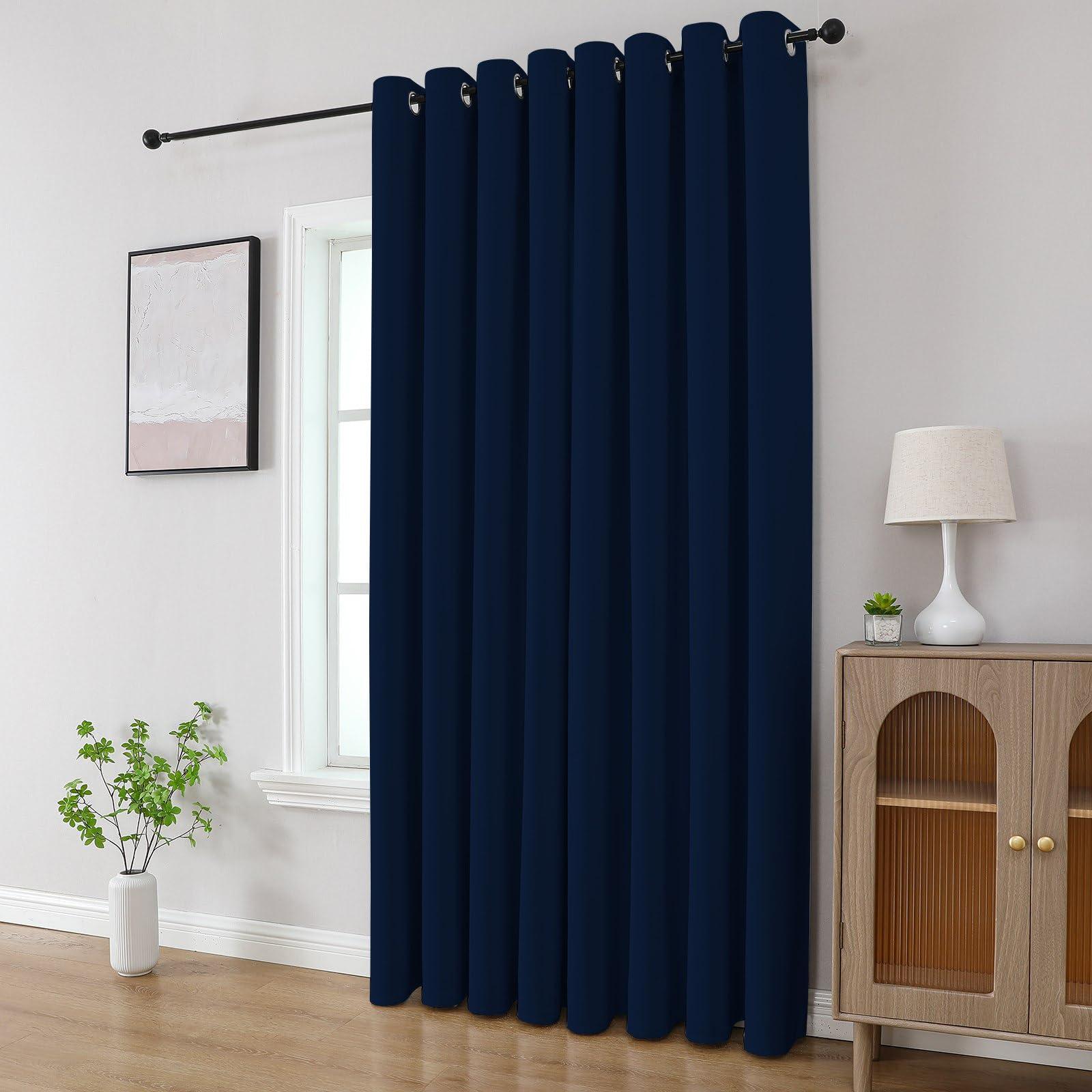 CUCRAF CUCRAF Navy Blue Blackout Curtains 108 inch Length 2 Panels Set, Room Darkening Drapes for Living Room Bedroom, Thermal Insulated Light Blocking Grommet Window Curtain (W52 x L108 Inch)