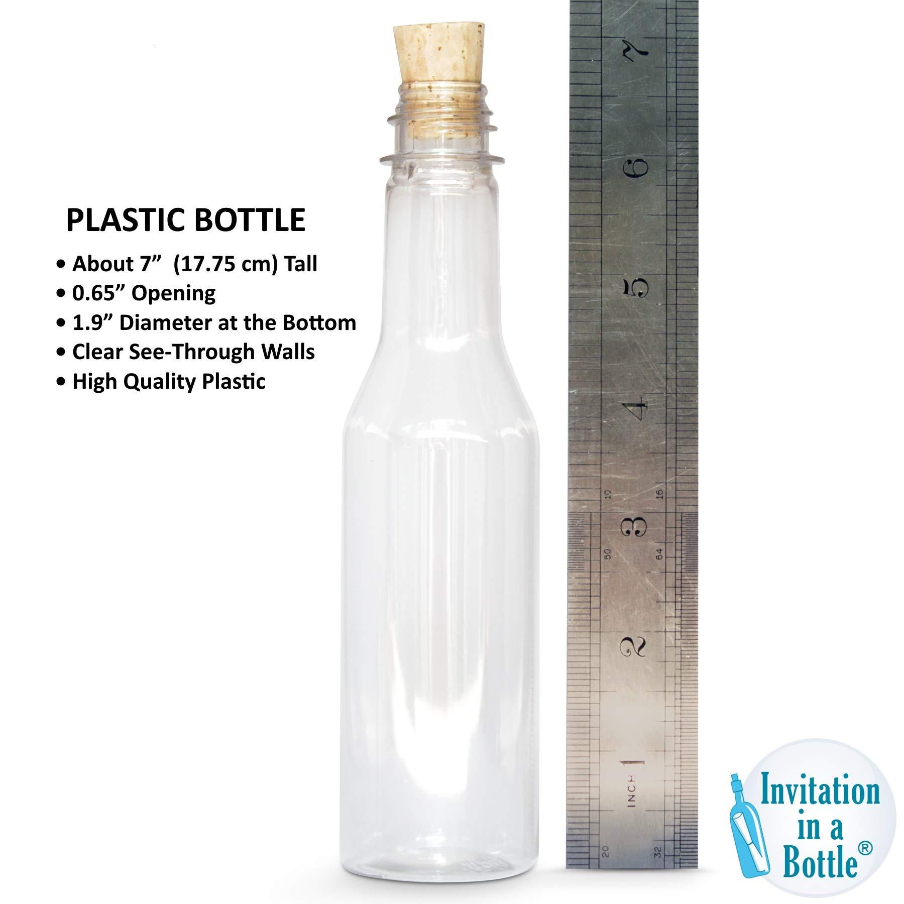 Invitation in a Bottle Plastic Bottles & Corks for Bottle Message Invitations, Announcements, DIY Craft, Party Favors & Sand Art - Clear Plastic (450 Bottles & Corks)