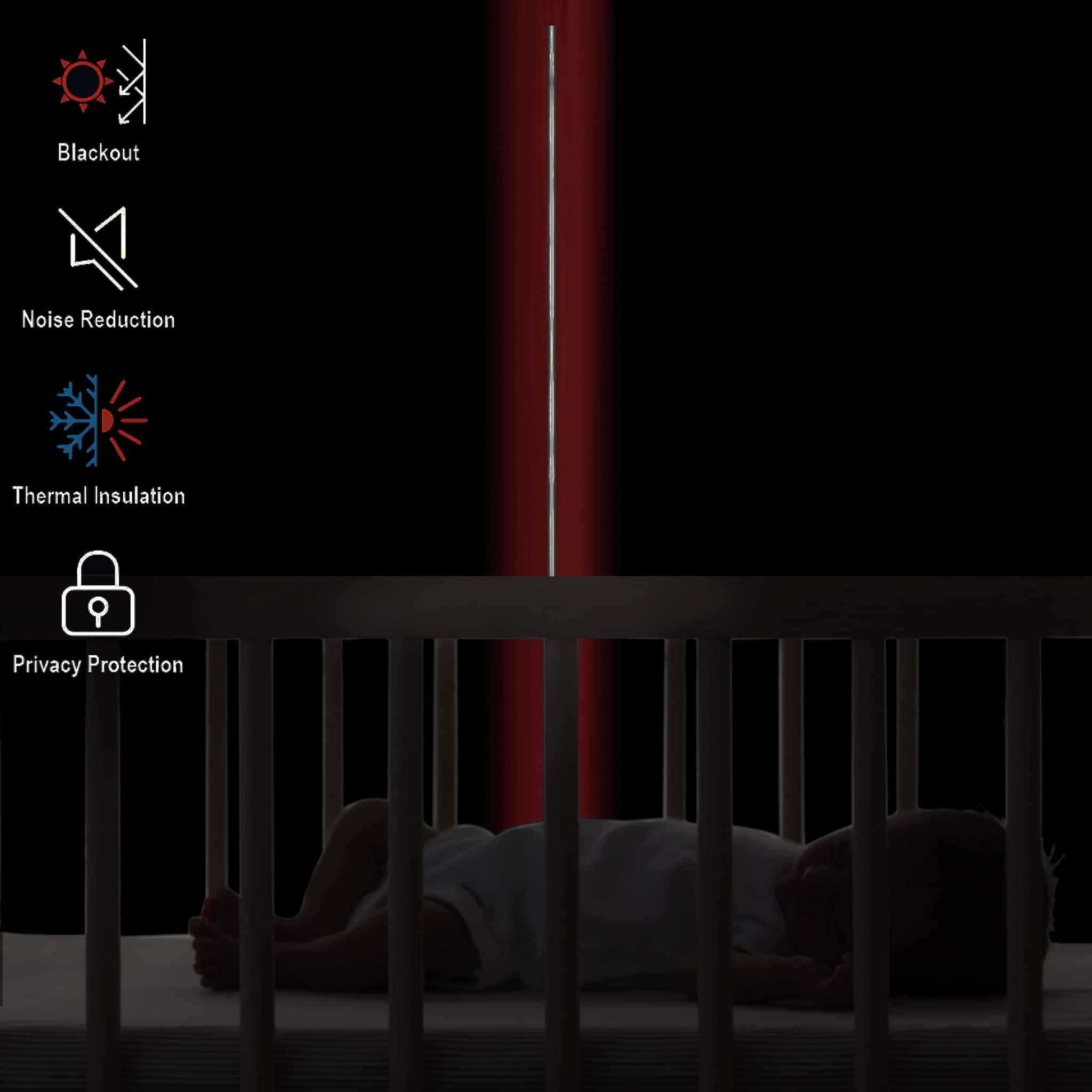 Diraysid Diraysid Red Blackout Curtains for Bedroom and Living Room Thermal Insulated Room Darkening Curtains Drapes, 52 x 84 inch, 2 Panels