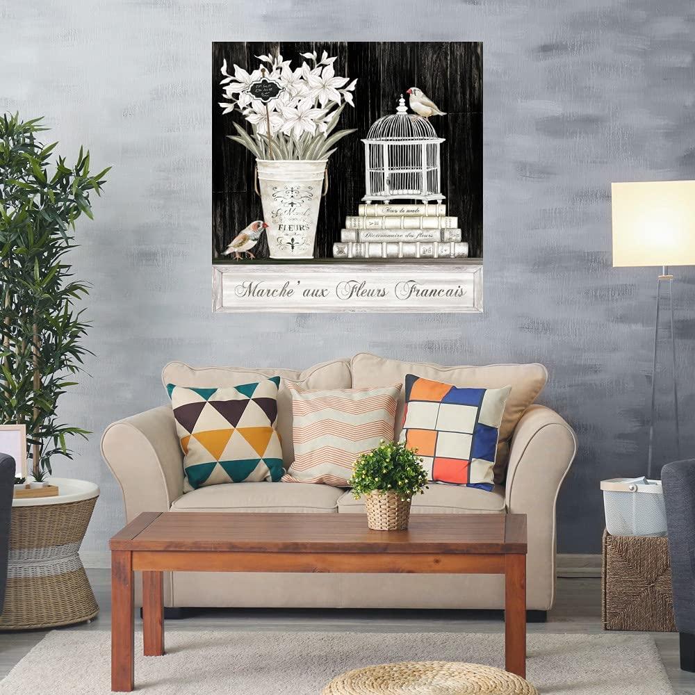 Fine Art Canvas Fine Art Canvas Amaryllis Still Life Canvas Wall Decor by Artist Cindy Jacobs for Living Room, Bedroom, Bathroom, Kitchen, Office, Bar, Dining & Guest Room - Ready to Hang - 37 in x 37 in (W x H)