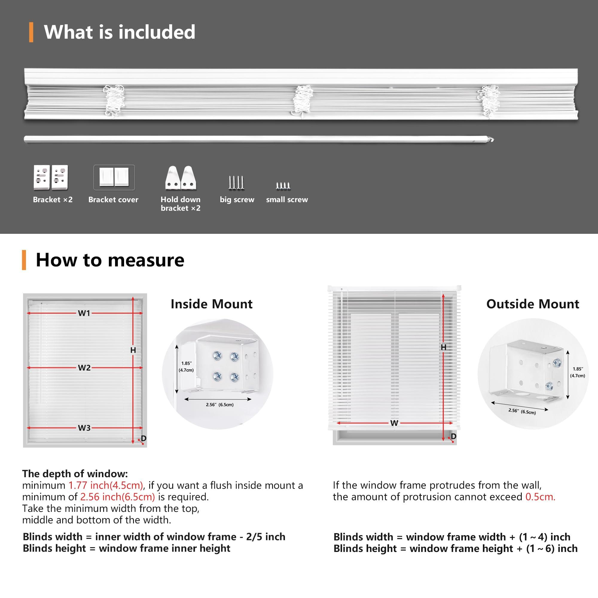 LazBlinds LazBlinds Cordless 1" Vinyl Horizontal Mini Blinds, Light Filtering Blinds for Windows, Blinds and Shades for Windows Size 34" W x 48" H, Grey