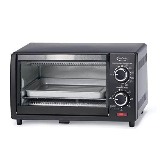 Betty Crocker Betty Crocker Compact Toaster Oven, Pizza Oven with Toast & Bake, 2 Slice Toaster with Top & Bottom Heaters, Kitchen Countertop Oven