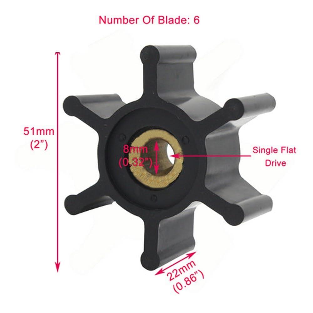 ATYeRy 09-824P 09-824P-9 Sea Water Pump Flexible Impeller Kit for Johnson 09-824P 09-824P-9 YARMAR 14242-050 Accessoires