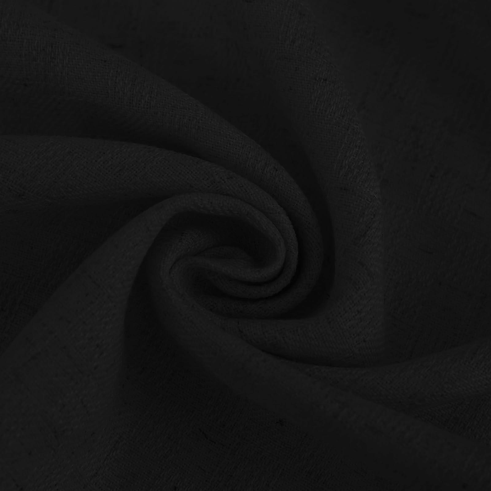 DotheDrape DotheDrape Pinch Pleat Linen Curtain 70 Width 96 Inch Long for Living Room, Sliding Door, 1 Panel, Black