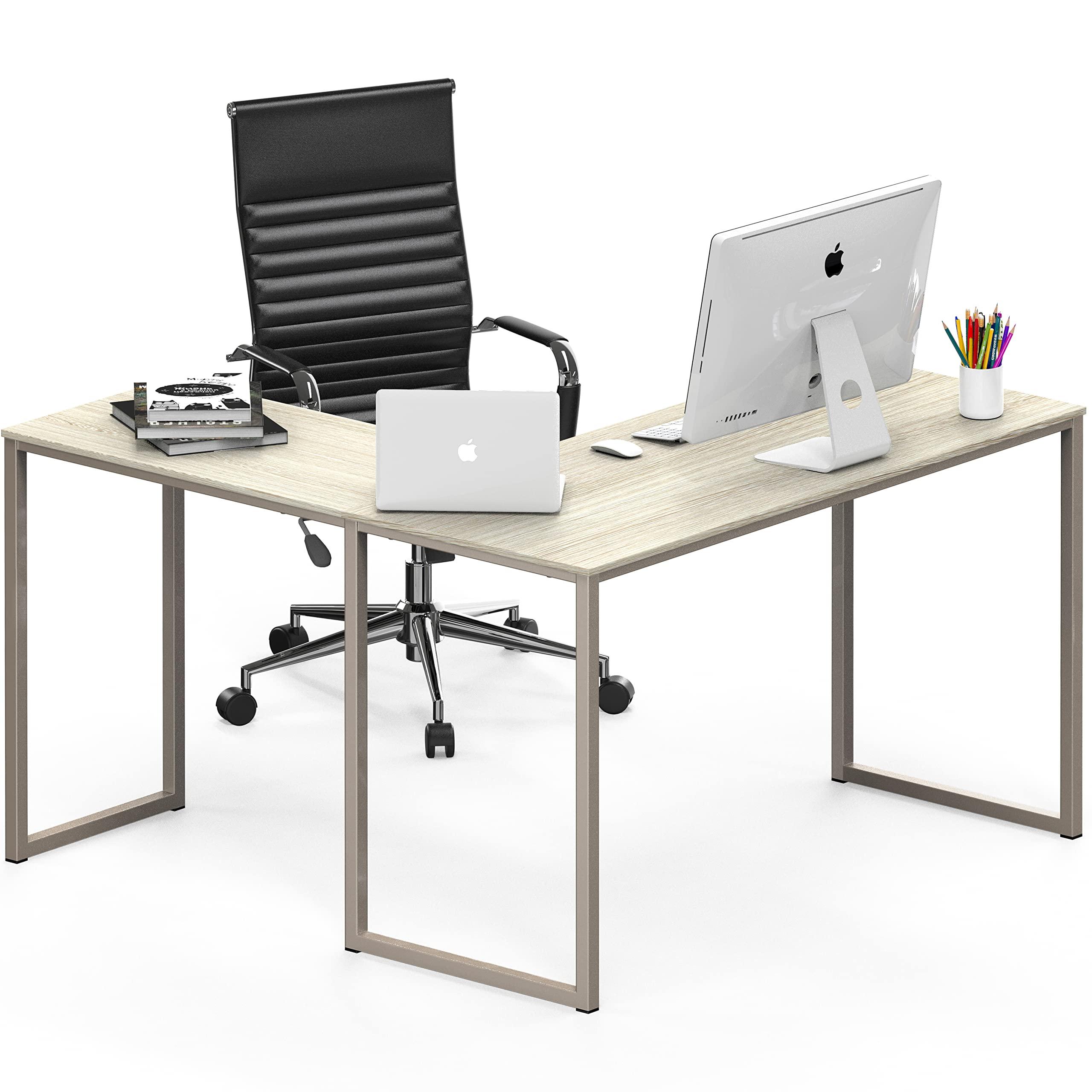 SHW SHW Mission 48 x 48 Inches L-Shape Home Office Computer Desk, Maple