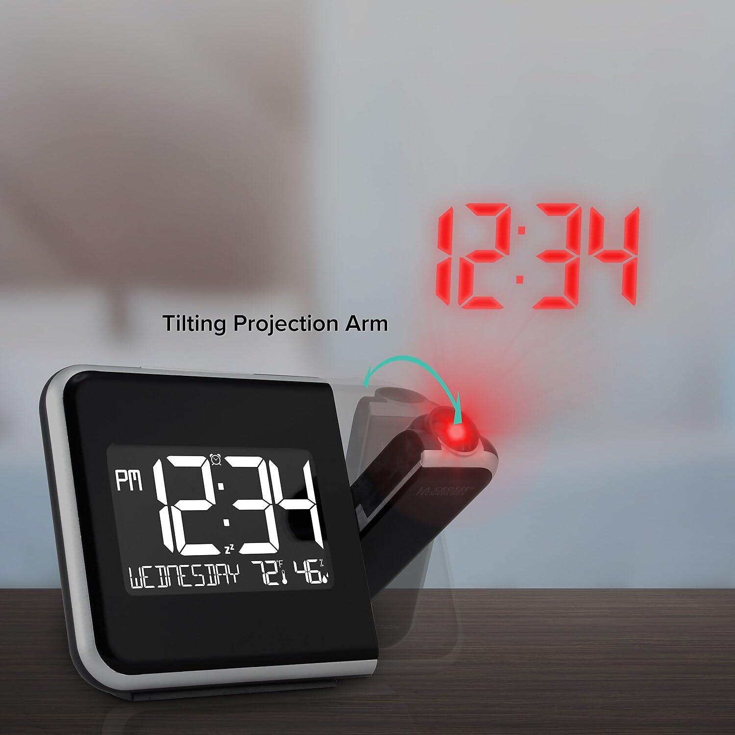 La Crosse Technology La Crosse Technology Projection Alarm Clock with Indoor Temperature and Humidity (616-1412)