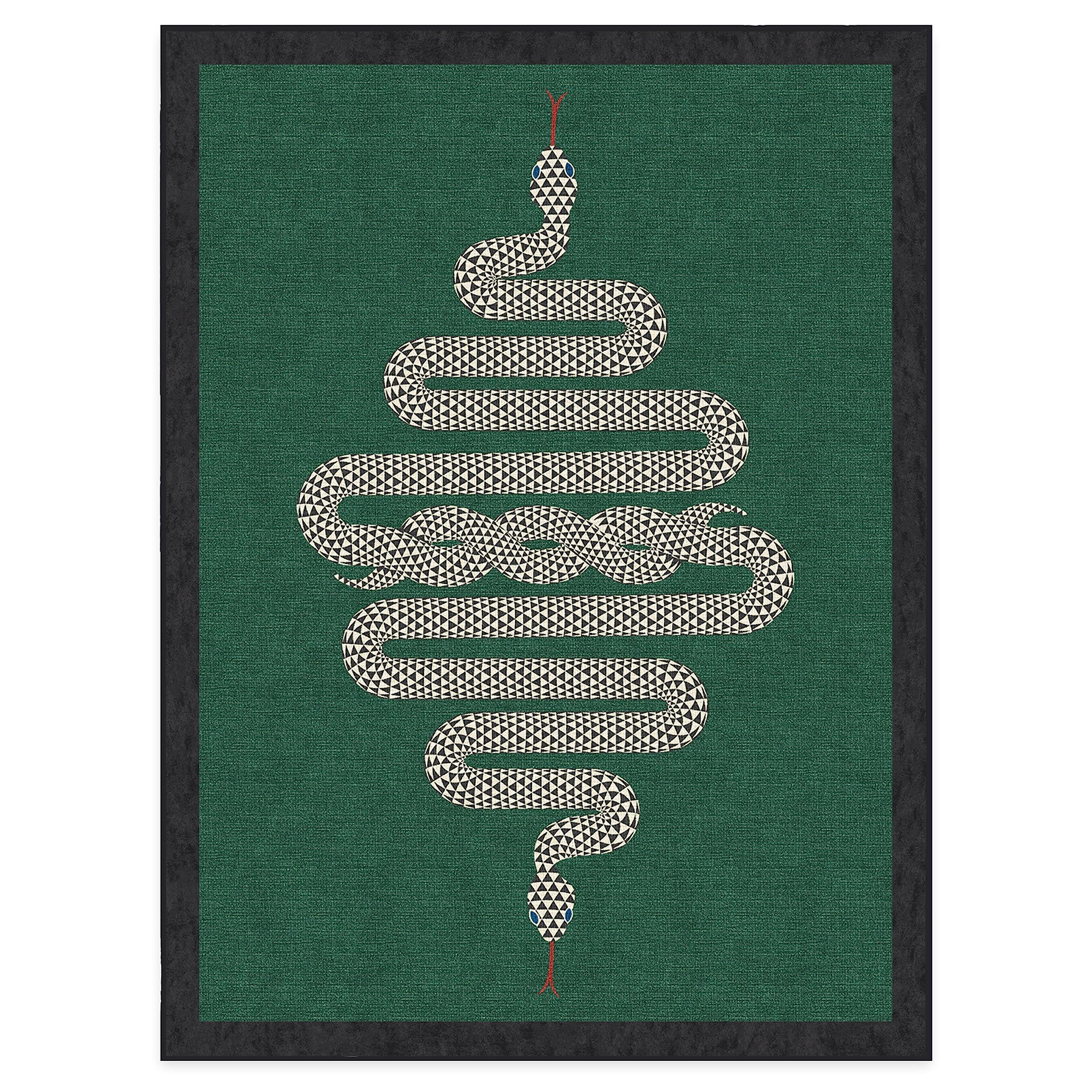 RUGGABLE RUGGABLE x Jonathan Adler Washable 9x12 Large Area Rug, Venom Emerald, Premium Modern Rugs for Living Room, Bedroom, Kitchen, Office, Classroom with Gripper Non Slip Pad