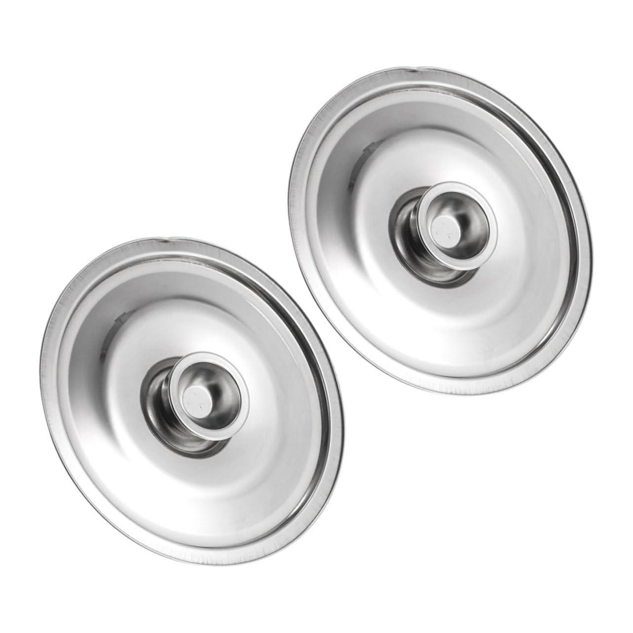 PRETYZOOM PRETYZOOM 2Pcs Metal Pot Cover for Seasoning Pot Oil Pot Lid Anti-Scalding Feature Cooking Pot Lids