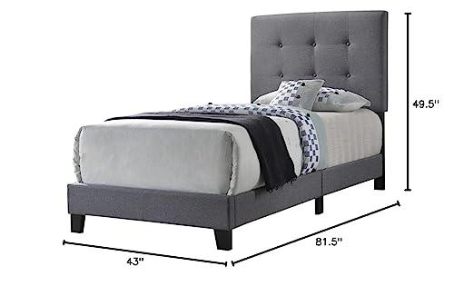 Coaster Home Furnishings Coaster Home Furnishings Mapes Tufted Upholstered Bed Grey, Twin