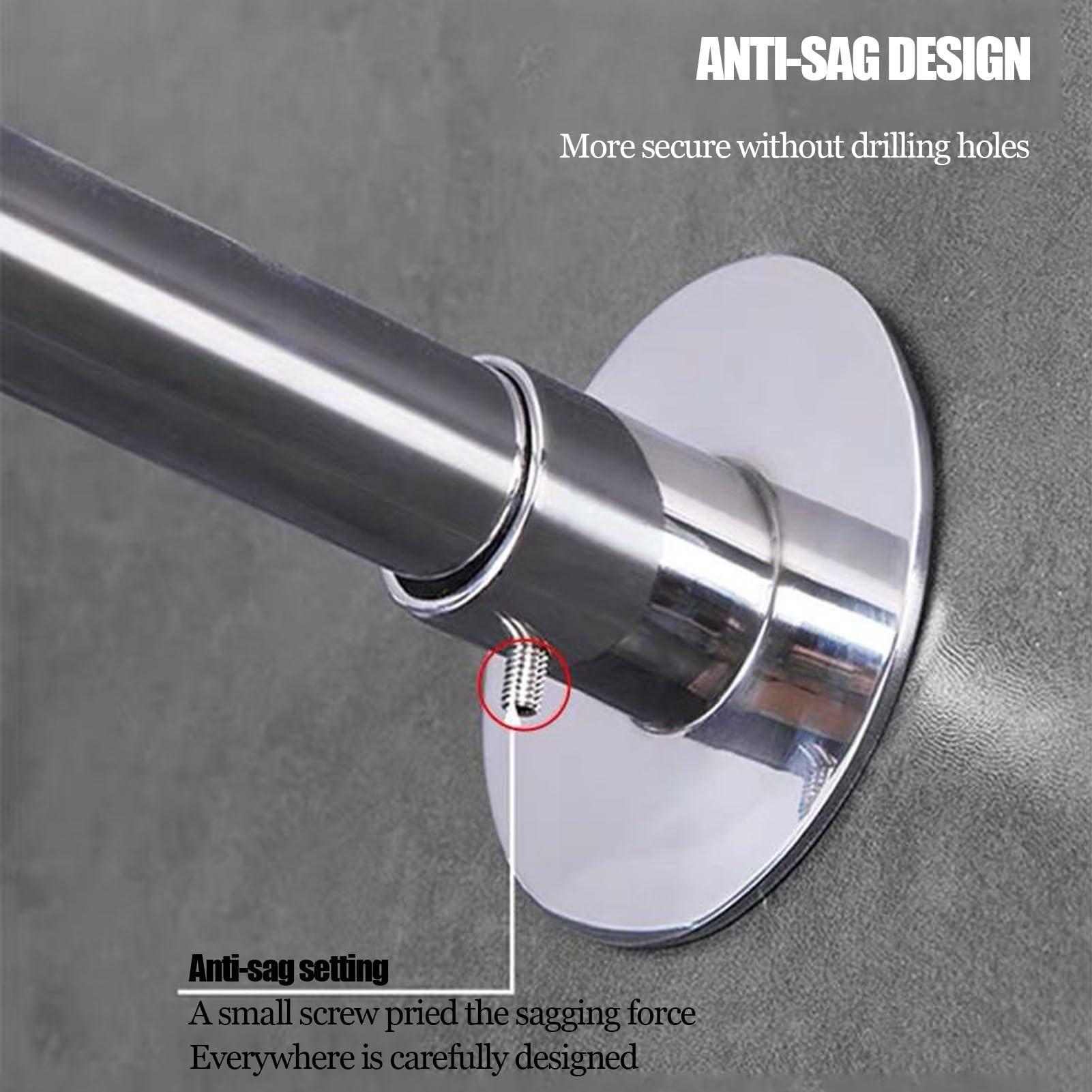 Meiiron U Shaped Shower Curtain Rod, Bathroom Corner Shower Curtain Rod Rack, Stainless Steel Home Shower Curtain Rod, Size Adjustable 60~90cm/70~110cm, Shower Curtain Not Included (Size : 100x100x100cm)