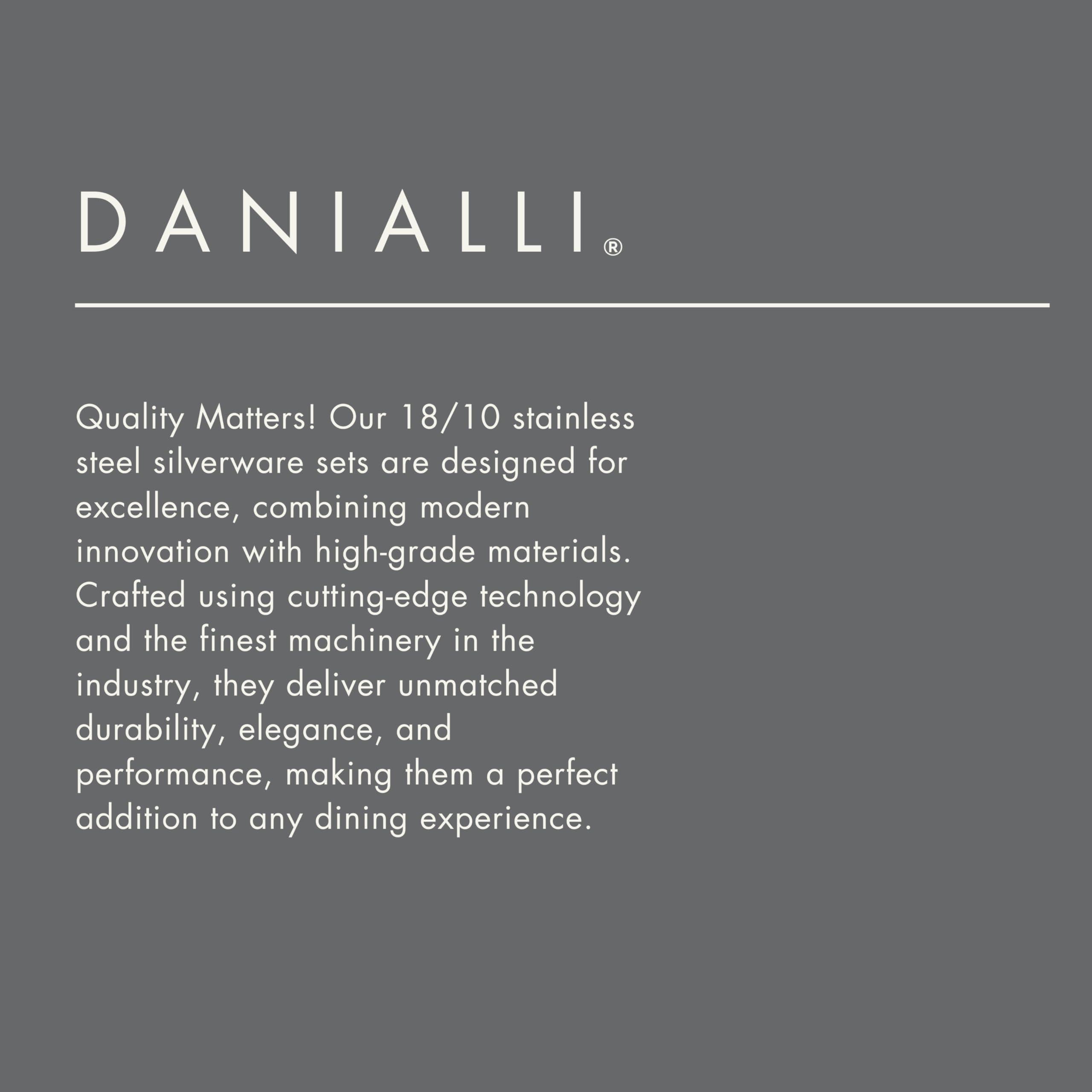 D DANIALLI DANIALLI Modern Marettimo Silverware Set - 18/10 Stainless Steel Flatware Set for Elegant Dining - Dishwasher Safe Cutlery Set (40-Piece Matte)