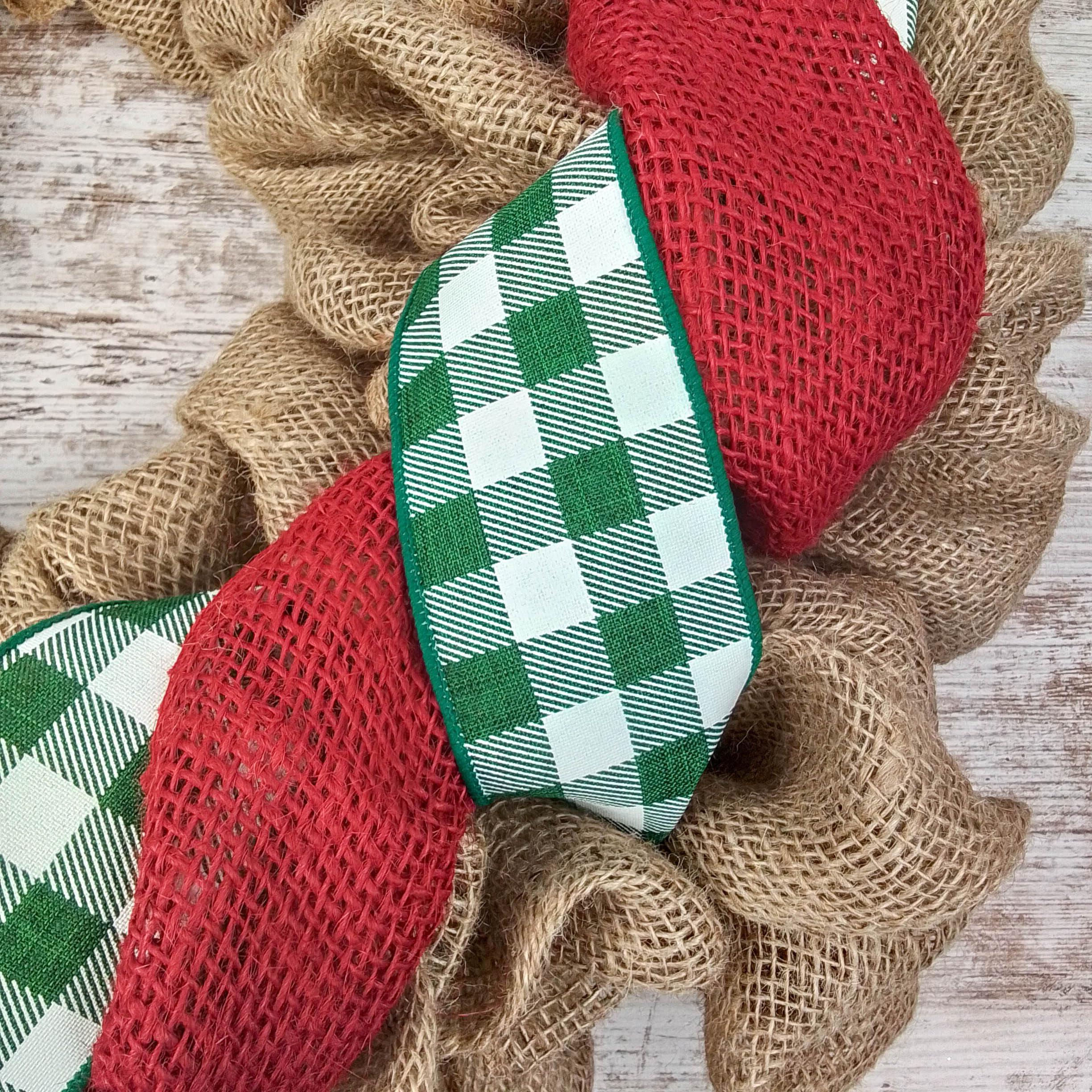 Pink Door Wreaths Buffalo Check Burlap Front Door Wreath - Black White Everyday Year Round Decor - Gift for Mom (Christmas, Custom)