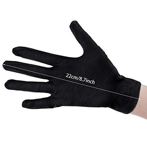 SATINIOR SATINIOR 60 Pcs Cotton Glove Stretchy Work Glove Reusable Mitten for Men Women Dry Hand Art Handling Coin Jewelry(Black)