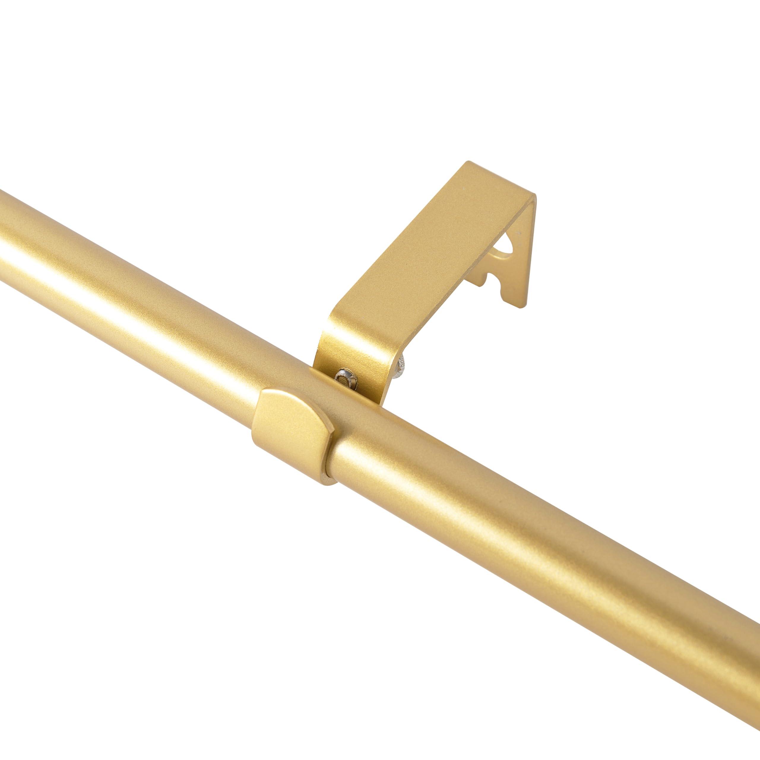 Rydenia Rydenia 5/8" Single Curtain Rod with Royale Finials (Gold, 84''-120'')