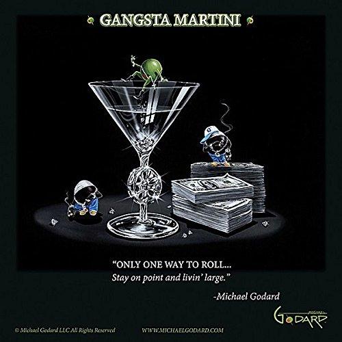 Image Conscious Image Conscious Gangsta Martini (Living Large) by Michael Godard 12"x12" Art Print Poster