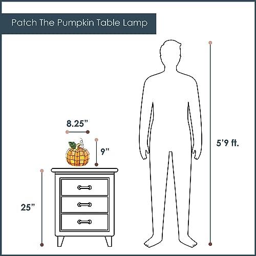 RIVER OF GOODS River of Goods - Pumpkin - 9\" H - Stained Glass Lamp - Unique Lamps - Tiffany Lamp Style