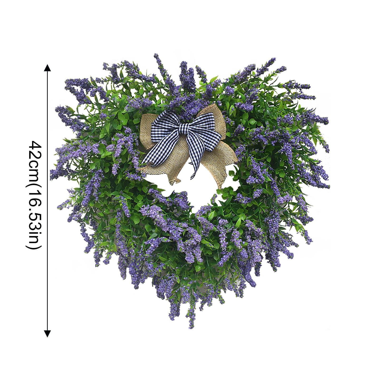 Wreaths Valentines Door Wreath, Valentine\'s Day Garland Purple Porch Gifts Handmade School Ribbon Burlap Outdoor Heart Shaped Spring Party Supplies Lights