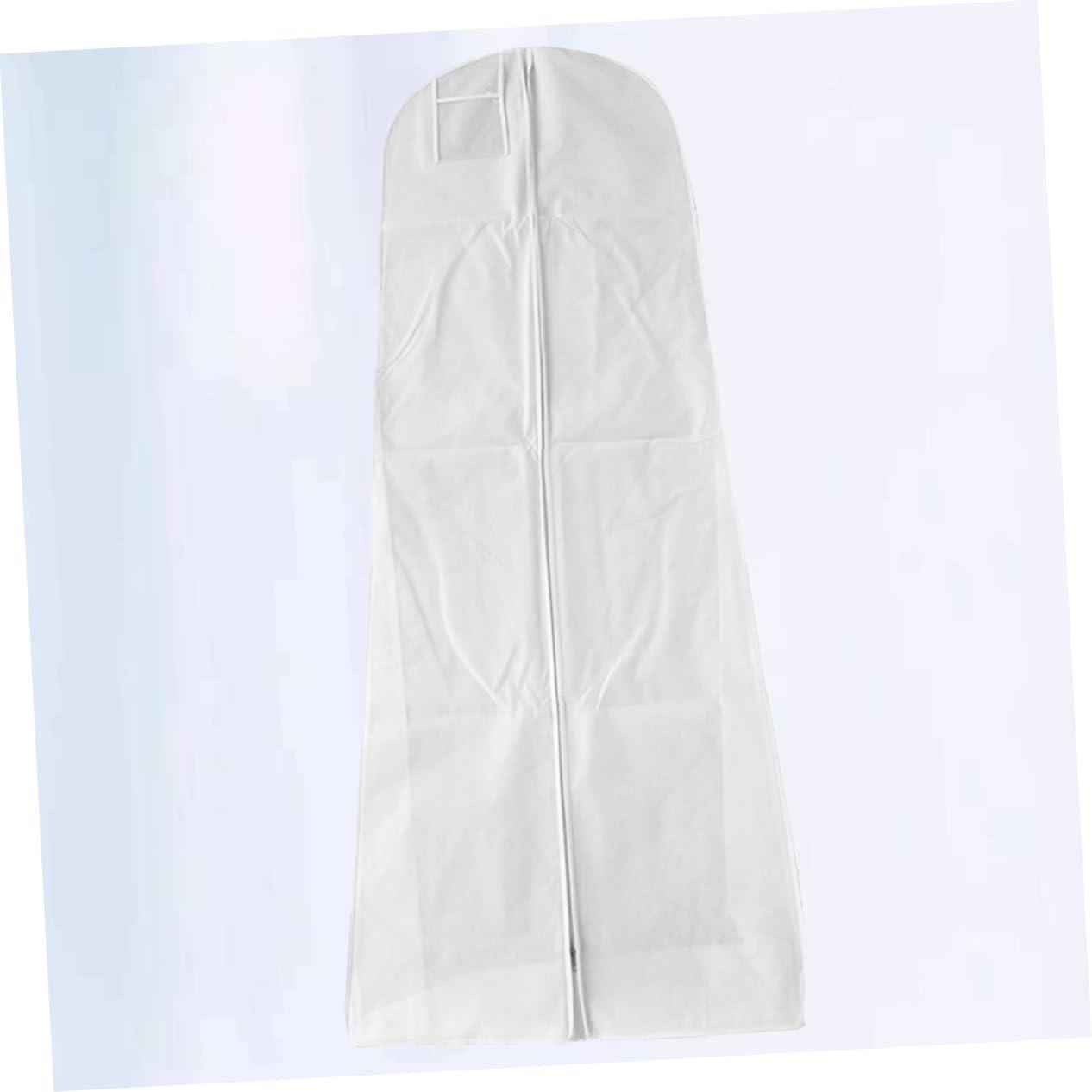 HOOTNEE HOOTNEE Nonwoven Bridal Gown Cover Wedding Dress Garment Bag Full Length Dress Cover Bag Zipper 170x50x40cm White