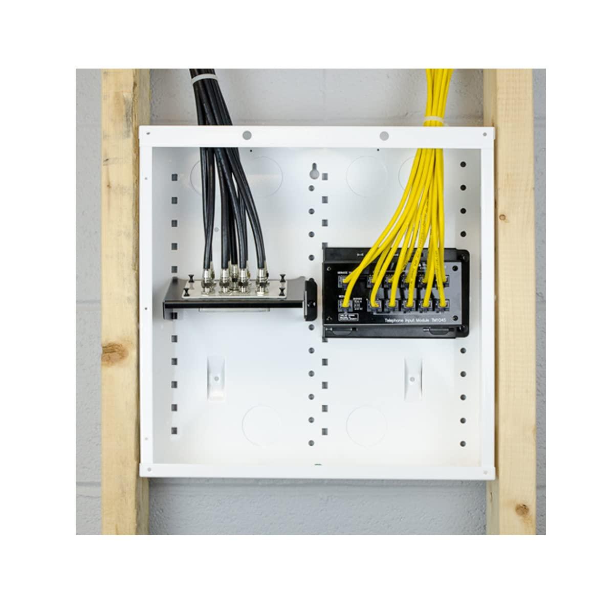 On-Q Legrand - OnQ, Cable Management, Structured Media Enclosure, In-Wall Enclosure, 14 inch, Glossy White, EN1480