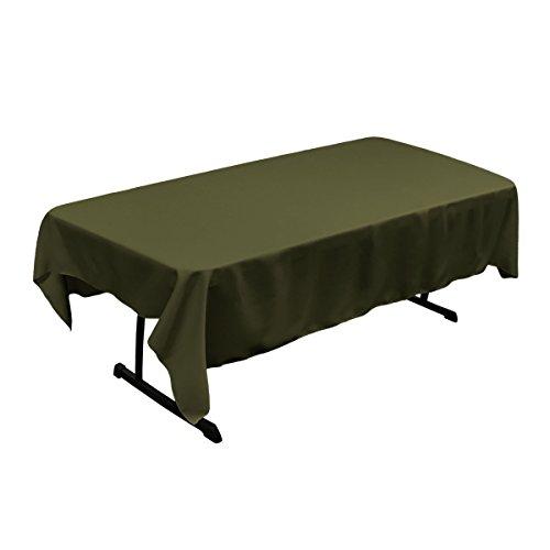 LA Linen LA Linen Polyester Poplin Washable Rectangular Tablecloth, Stain and Wrinkle Resistant Table Cover 60x102, Fabric Table Cloth for Dinning, Kitchen, Party, Holiday 60 by 102-Inch, Olive