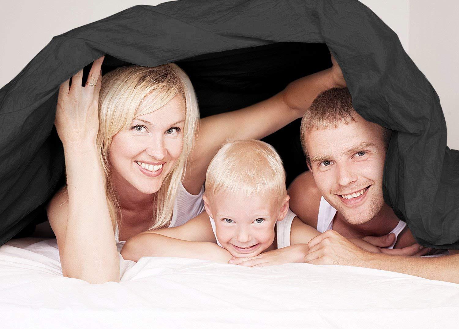 Cotton King Cotton King All Season 800 Thread Count Pure Egyptian Cotton 500 GSM 1 Piece Comforter Only, Breathable & Fluffy Goose Down Alternative Microfiber Filled King Size Black Solid