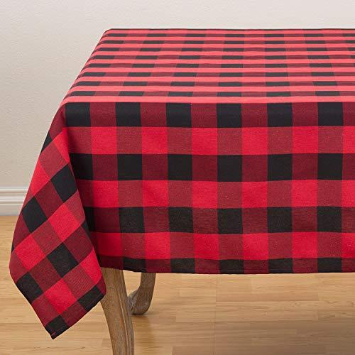 Fennco Styles Fennco Styles Buffalo Plaid Collection Classic Checked Cotton Blend Tablecloth - Red 70 x70 Tablecloth for Banquets, Christmas, Special Events and Home Décor