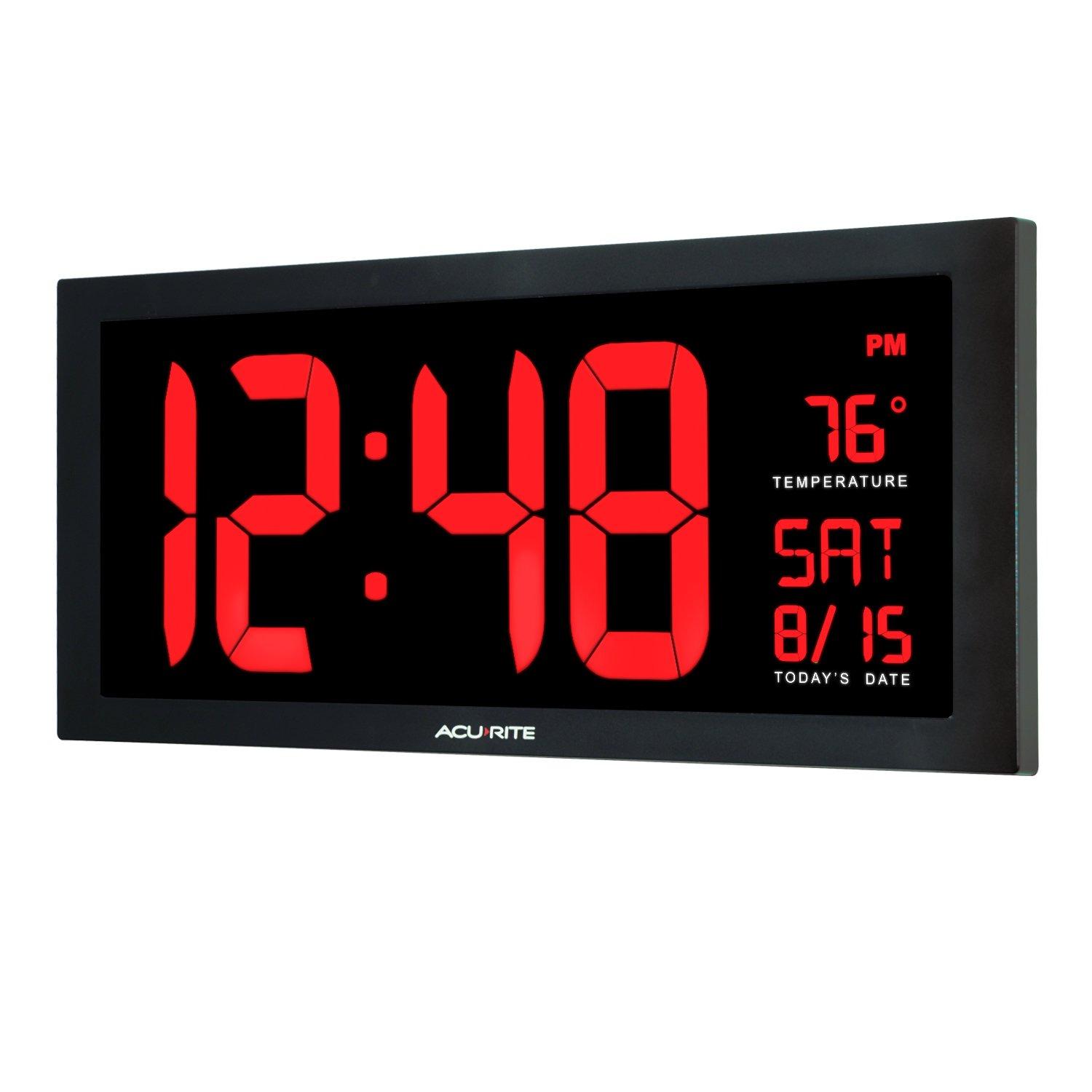 AcuRite AcuRite 75100C 18-Inch Large Led Clock with Indoor Temperature