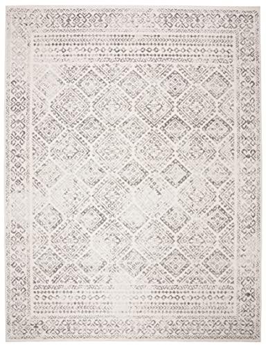 Safavieh SAFAVIEH Tulum Collection Area Rug - 8' x 10', Ivory & Grey, Moroccan Boho Distressed Design, Non-Shedding & Easy Care, Ideal for High Traffic Areas in Living Room, Bedroom (TUL264A)