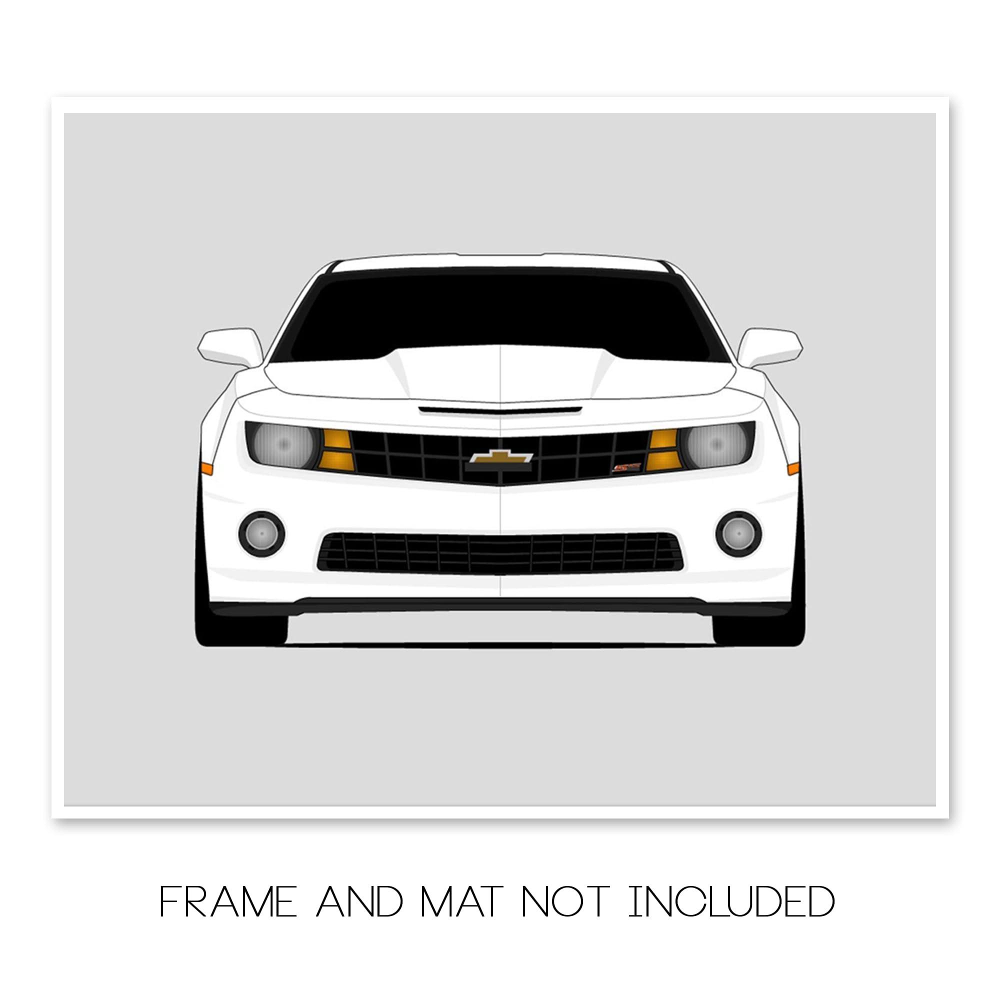 Custom Car Posters Custom Car Posters Chevy Camaro SS (2010-2013) 5th Generation Print Wall Art Decor Handmade - 8x10\" Satin Print (Unframed)
