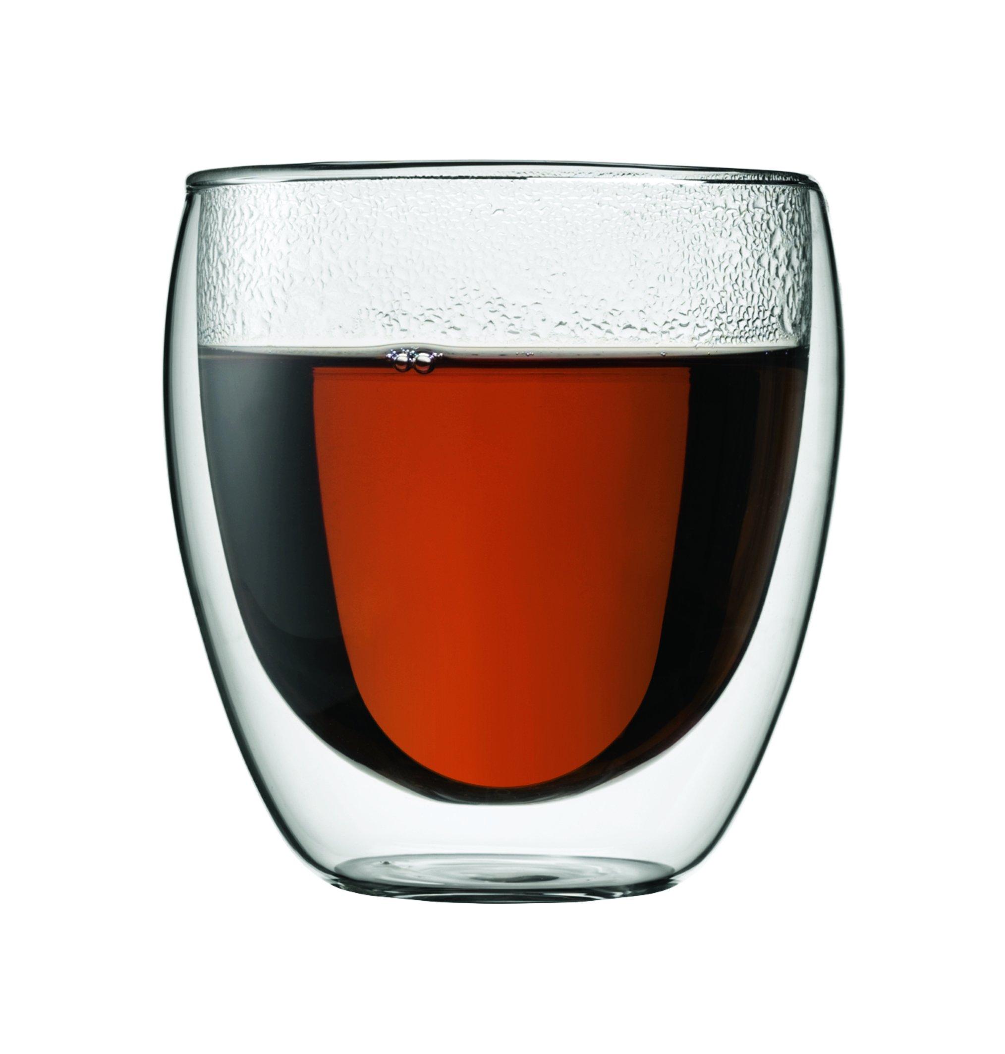 Bodum BODUM Double Wall Glass Set, 0.08 l, 0.35 l, 2 pcs, 4 Count (Pack of 1)