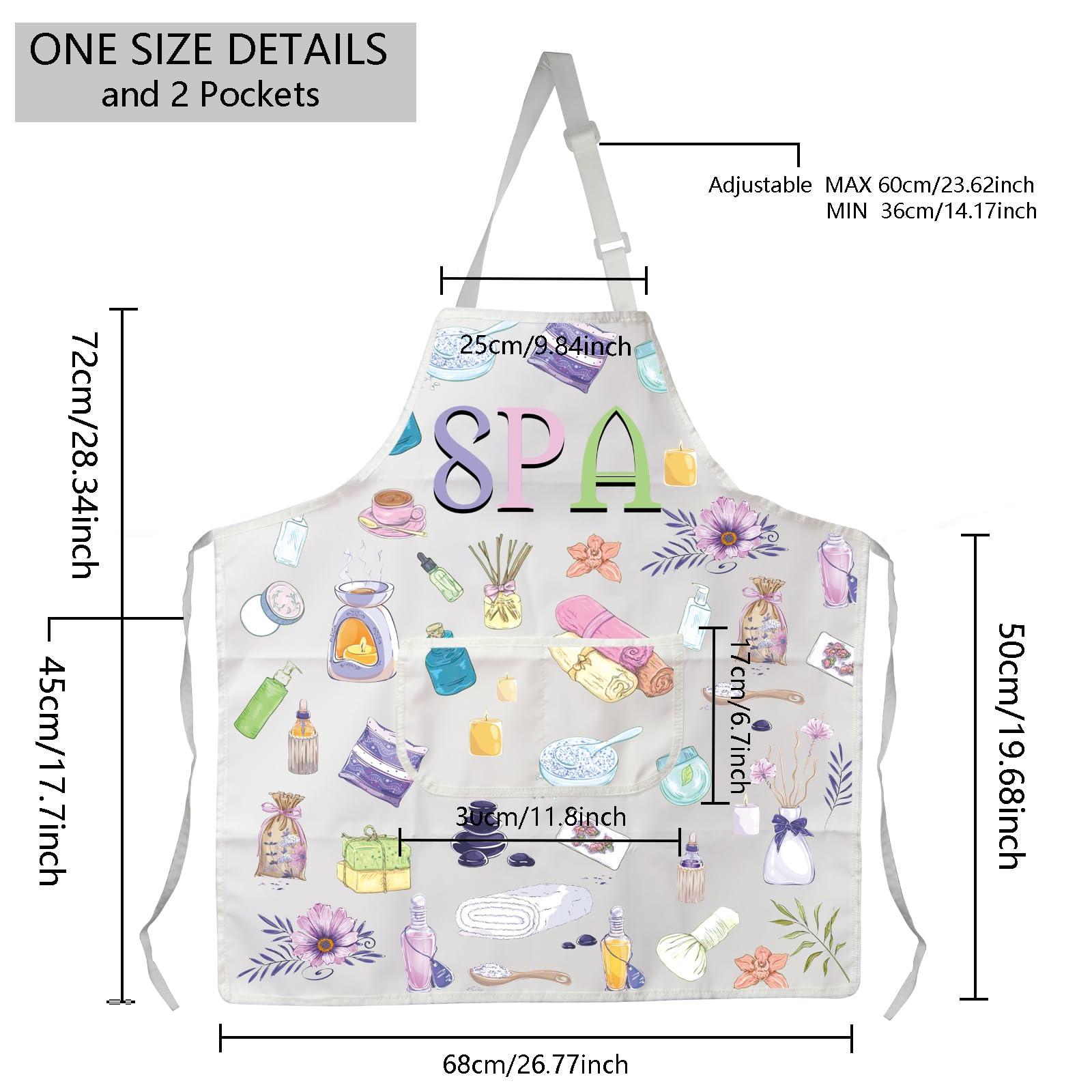 MBMSO MBMSO SPA Apron with Pockets SPA Massage Gifts SPA Apron for Aesthetician Gifts Massage Therapist Masseuse Masseur Gift Apron (SPA Apron-w)