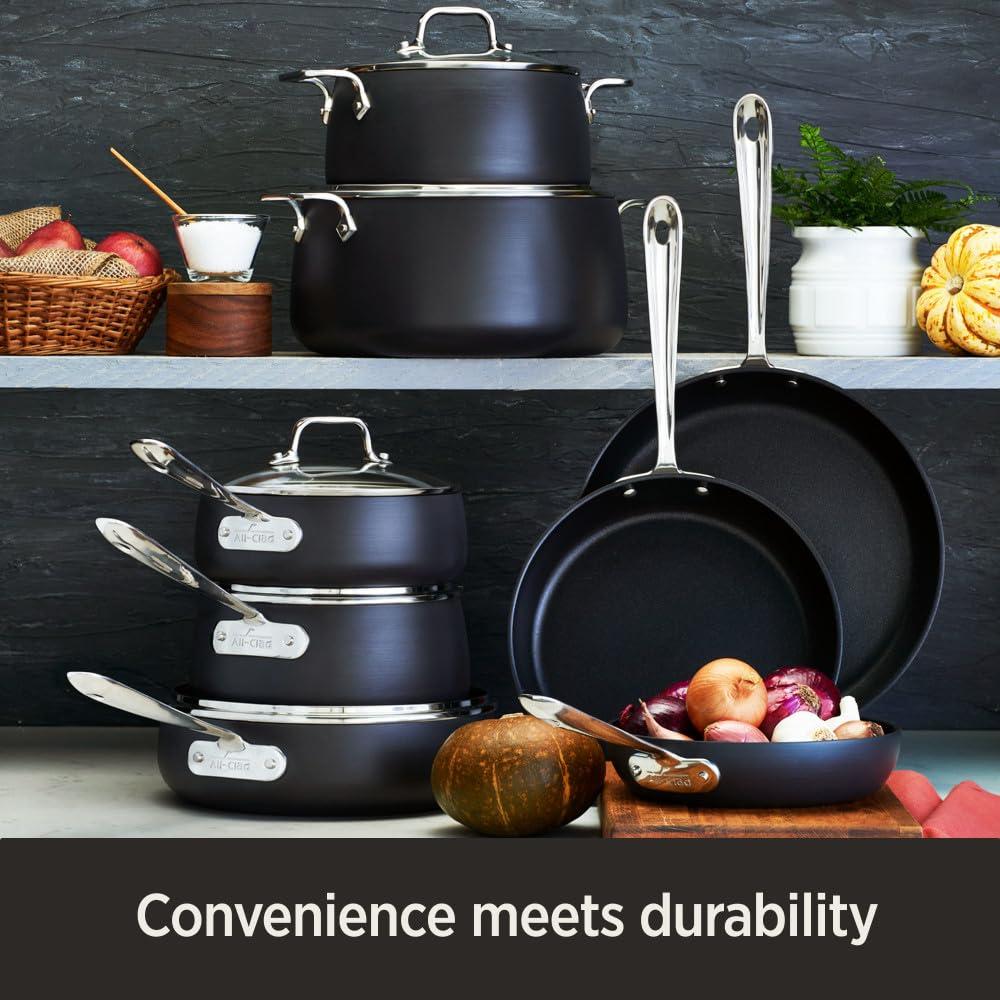 All-Clad All-Clad HA1 Hard Anodized Nonstick Roaster and Nonstick Rack 13x16 Inch Oven Broiler Safe 500F Roaster Pan, Pots and Pans, Cookware Black