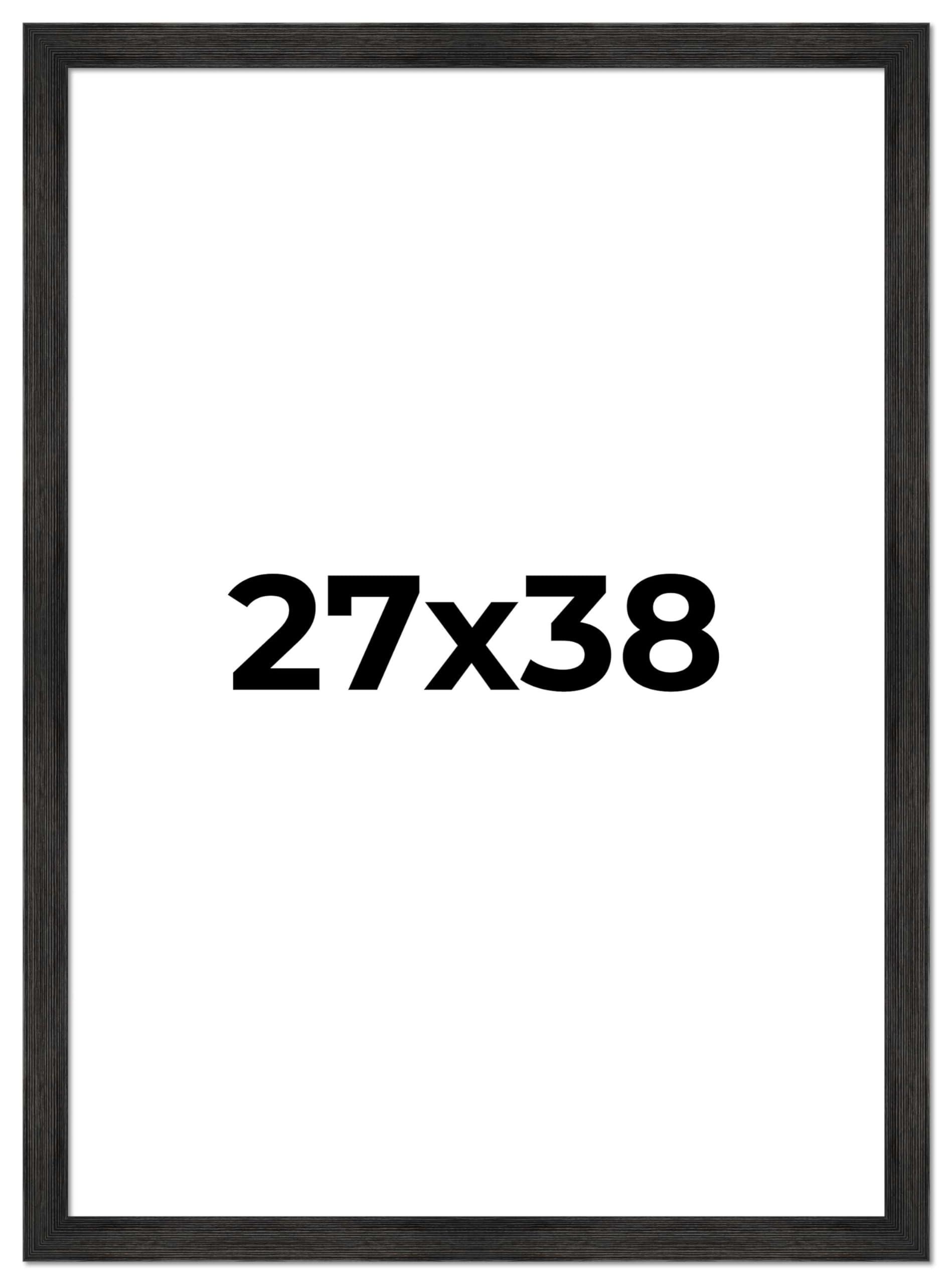 CountryArtHouse CountryArtHouse 27x38 Frame Black Barnwood Picture Frame Includes UV Acrylic Plexiglass, Acid Free Foam Backing Board and Hanging Hardware