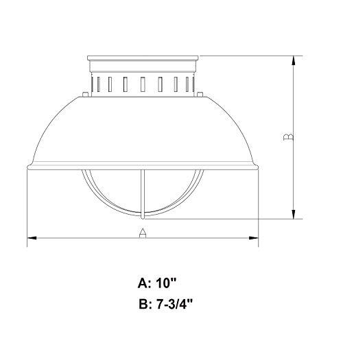 VAXCEL VAXCEL Indoor Outdoor Ceiling Light - Harwich Burnished Bronze and Clear Seeded Glass Semi Flush Mount Light Fixture, Farmhouse, Coastal, Nautical Decor, for Carport, Front Porch, Patio, Entryway