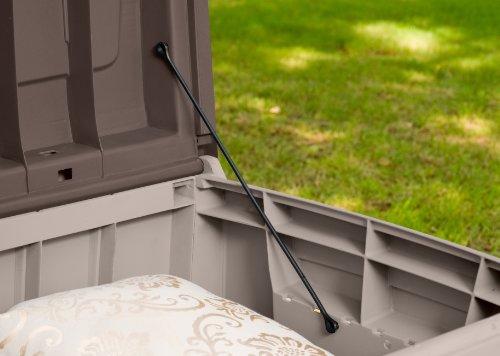 Keter Keter Novel Outdoor Plastic Storage Box Garden Furniture, Beige and Brown, 124 x 55 x 62.5 cm