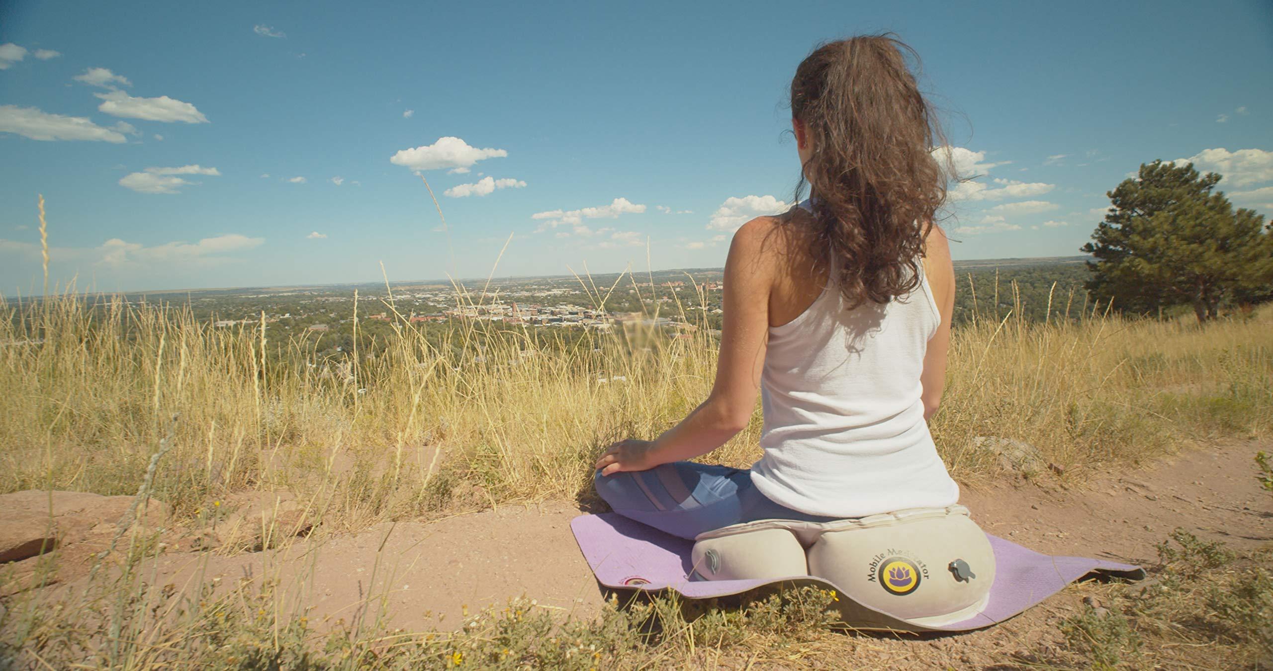 Mobile Meditator Air Meditator Inflatable Meditation Cushion and Travel Pillow Meditate on Air in Total Comfort with Adjustable Three-Chamber Design for Enhanced Posture and Portability, Purple