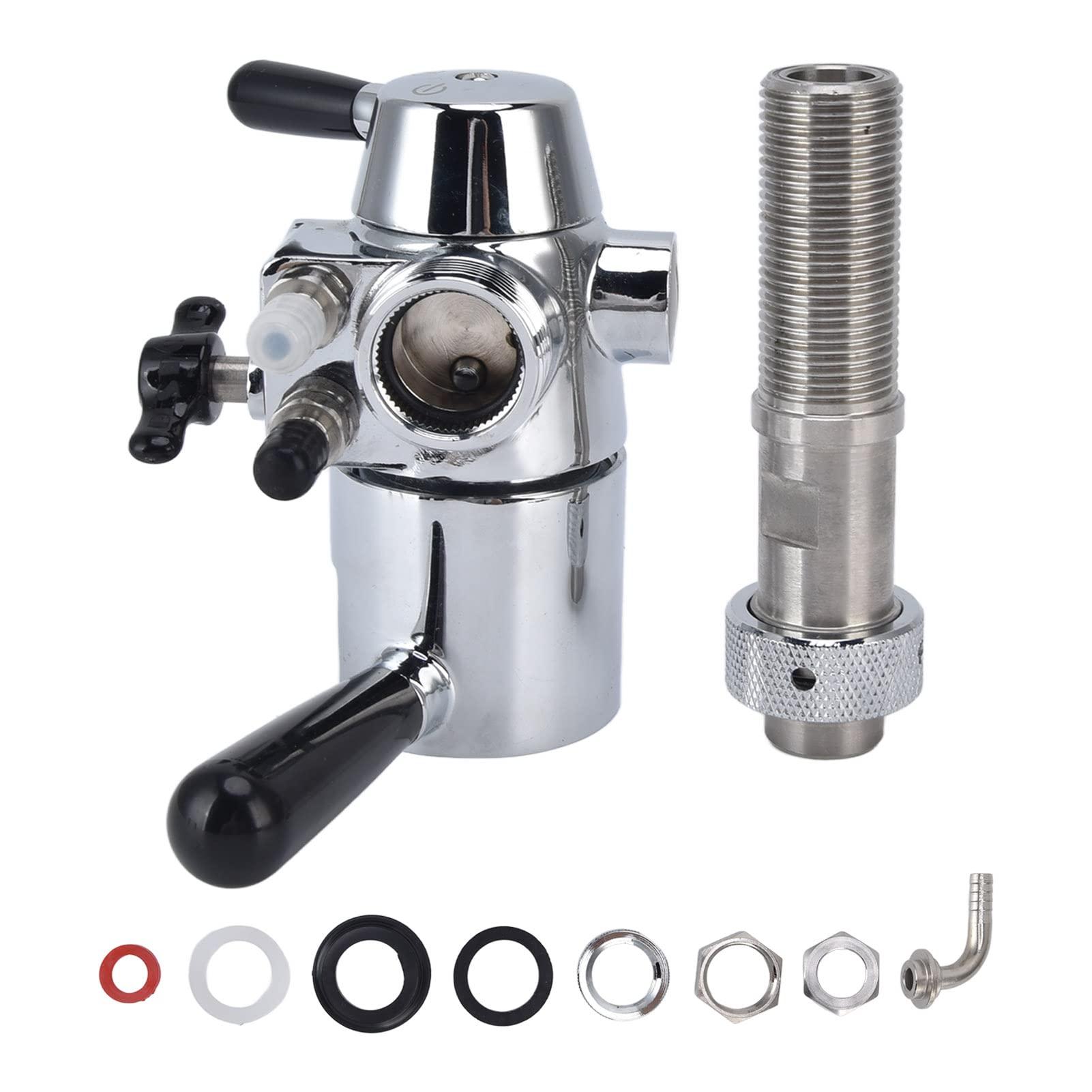 Cryfokt Beer Bottle Filler, No Foam Counter Pressure Bottle Filler with Removable Clip Lock 304 Stainless Steel Fast Filling Glass Bottle Filling Tool for Beer & Wine