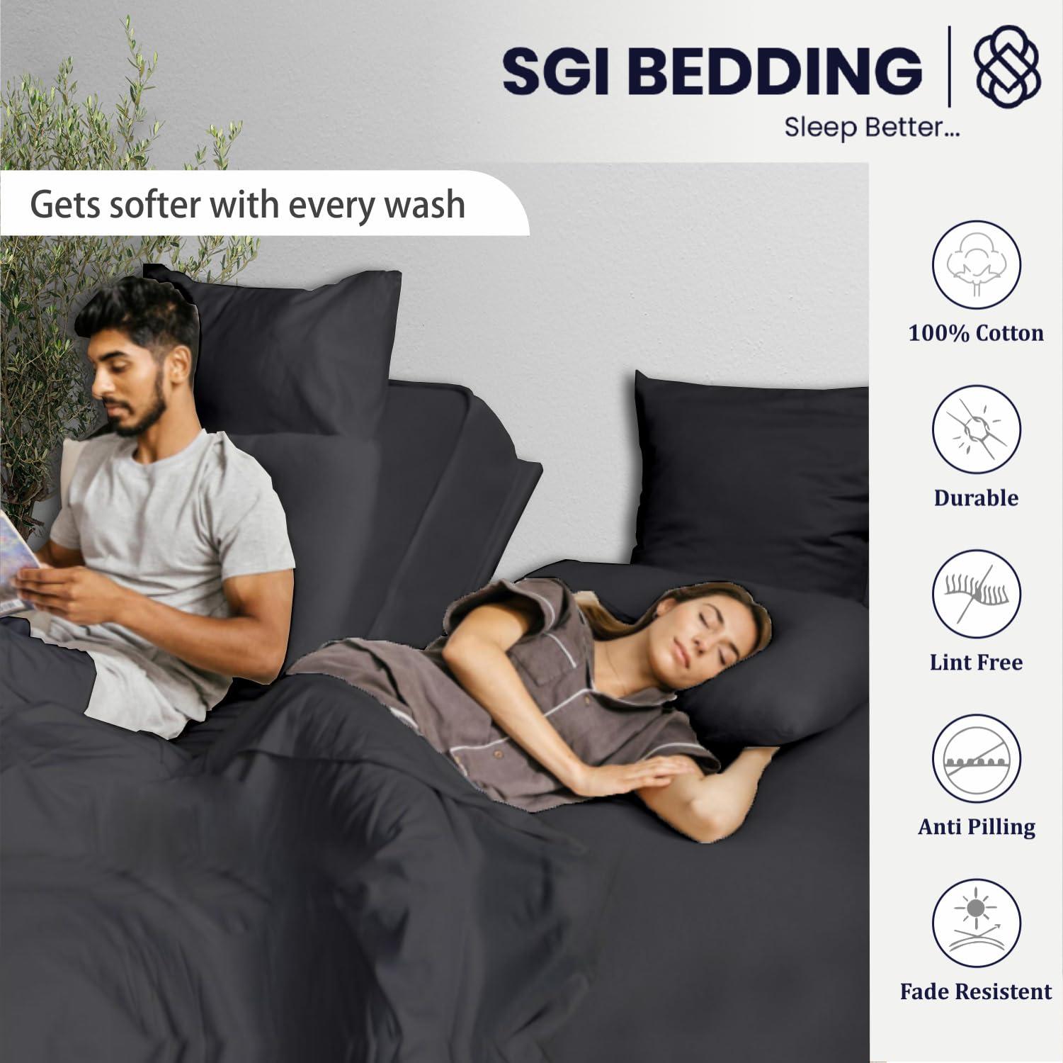 SGI bedding SGI bedding 34\" Cal King Split Top Flex Head Sheet 100% Egyptian Cotton Sheet Set 1000 Thread Count Flex Top Sheet for Adjustable Bed 4Pc Sheet Set 18\" Deep Pocket for Sleep Number Bed - Dark Gray