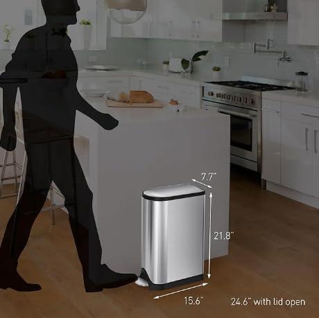 simplehuman simplehuman Diaper Can with Odor Control System (Odorsorb Pods and Odorsorb Liners), 18 Liter/ 4.8 Gallon, White Stainless Steel