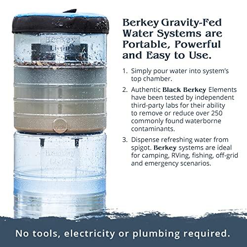 Berkey Berkey Light Gravity-Fed Water Filter with 2 Black Berkey Elements and 2 Berkey PF-2 Fluoride and Arsenic Reduction Elements