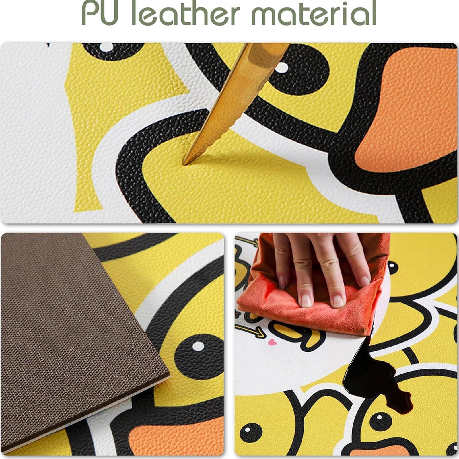 MiZuH Coffee House Area Rug, 3x6 Entry Rug Non-Slip Washable Indoor Door Mat, Stain Resistant Waterproof PU Leather Rug for Bedroom Kitchen Entryway Bathroom (Black/Gold)