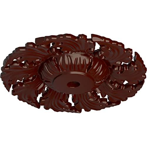 Ekena Millwork Ekena Millwork CM14NEBMF Needham Ceiling Medallion, 14 5/8\"OD x 2 1/4\"P (Fits Canopies up to 4 1/4\"), Hand-Painted Brushed Mahogany