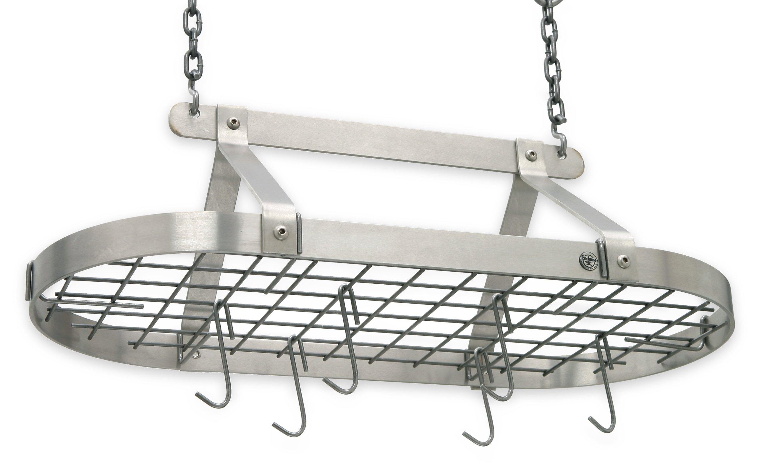 Enclume Enclume Décor Classic Oval Ceiling Pot Rack, Stainless Steel