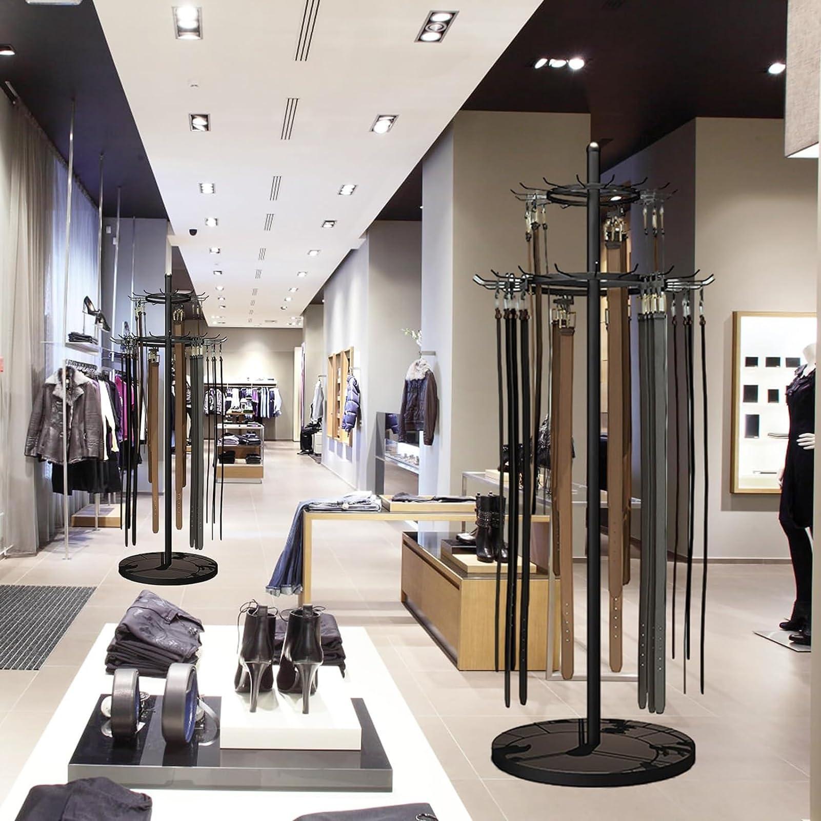 SHYP Standing Belt Hangers for Men Closet, Floor Mounted Belt Hanger, Space Saving Display Stand Shelf,for Ties Scarf Shawls Purse for Bedroom, Store, Retail & Business