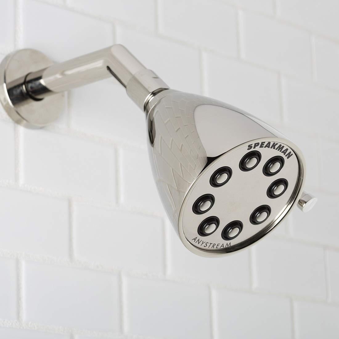 Speakman Speakman S-2251-PN Signature Icon Anystream High Pressure Adjustable Solid Brass Shower Head, Polished Nickel