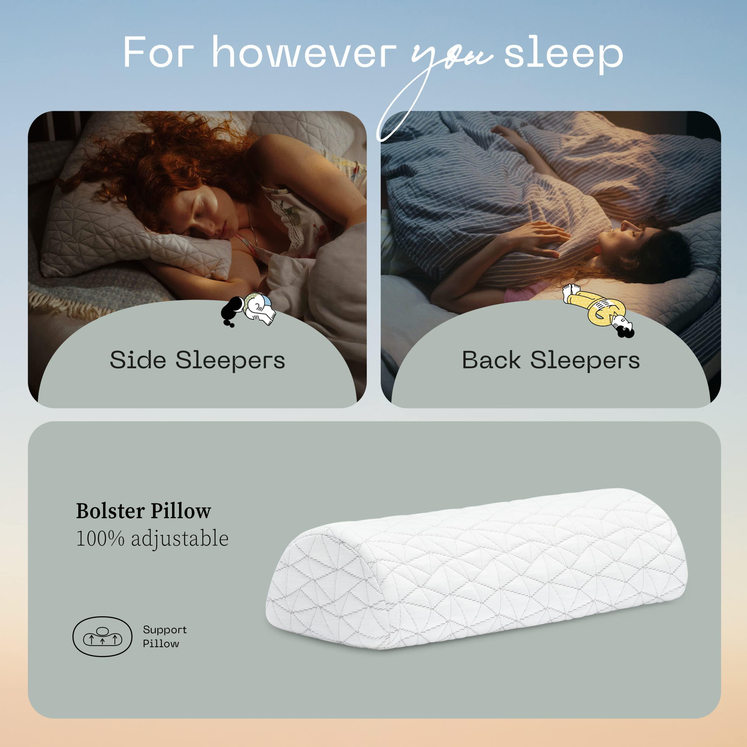 Coop Home Goods Coop Home Goods Four Position Adjustable Support Pillow, Half-Moon Shape with Memory Foam Insert, Wedge Pillow for Knee, Leg, Neck, Lumbar and Pressure Points Support