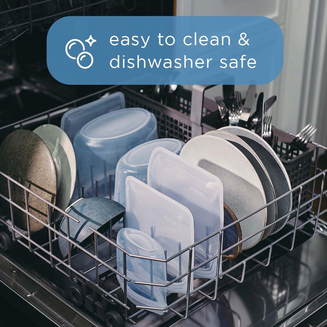 Stasher Stasher Premium Silicone Reusable Food Storage Bags, 2-Pack, Clear , Multi-Use Food Storage Bags, Lunch Bag, Travel Containers , BPA Free, Leak-free, Dishwasher-Safe, Eco-friendly