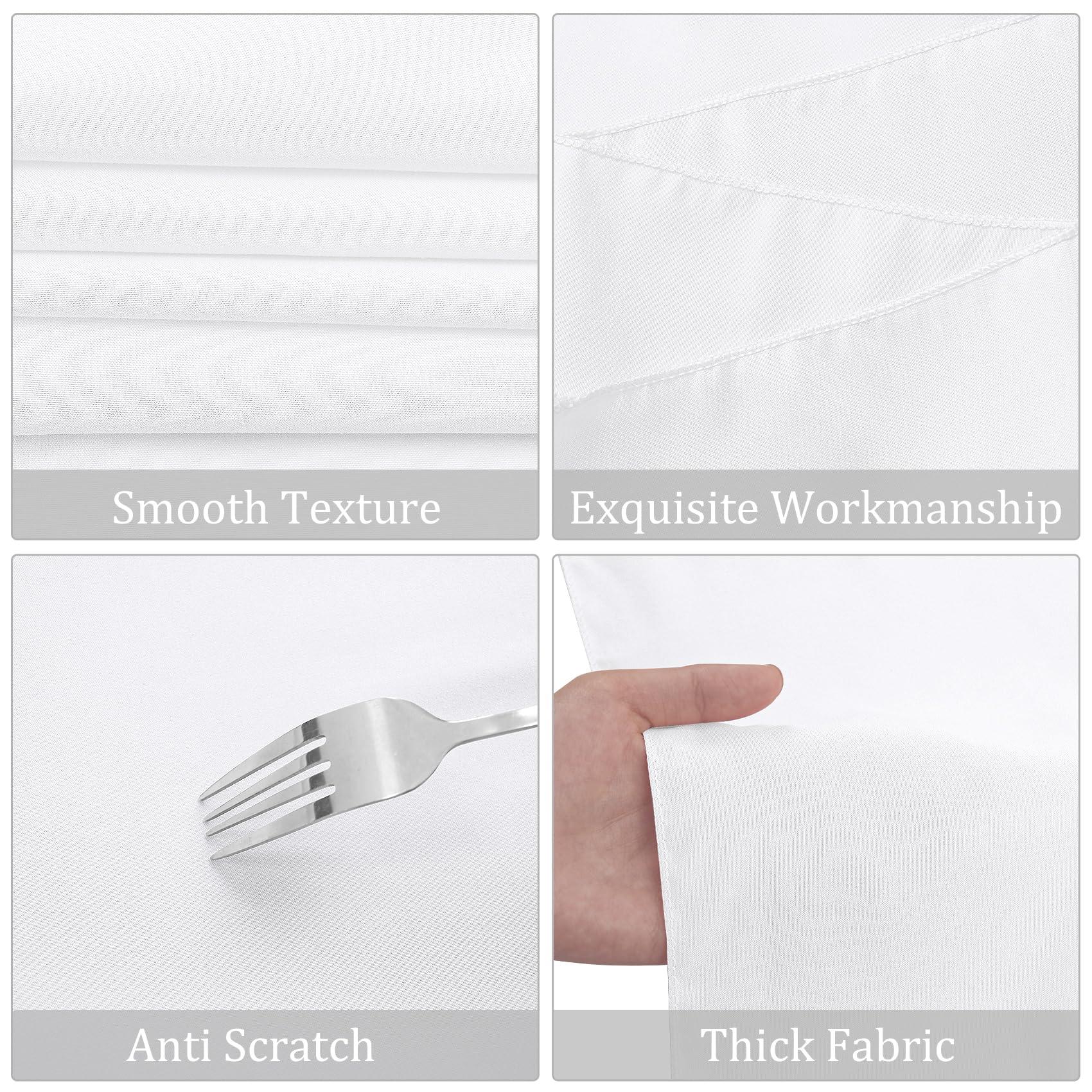 Fivenl 8 Pack Round Tablecloth 90 Inch Round Table Covers Bulk Washable Polyester Fabric Round Table Clothes for Wedding Party Reception Banquet Buffet Restaurant (White, 90 Inch)